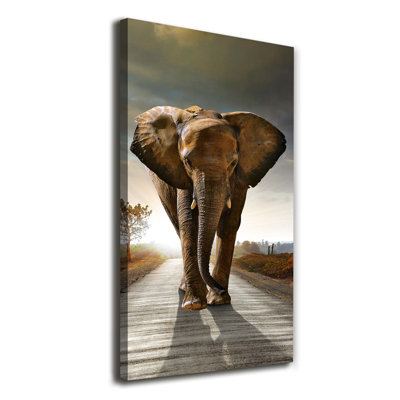 Strolling Elephant - Wrapped Canvas Print