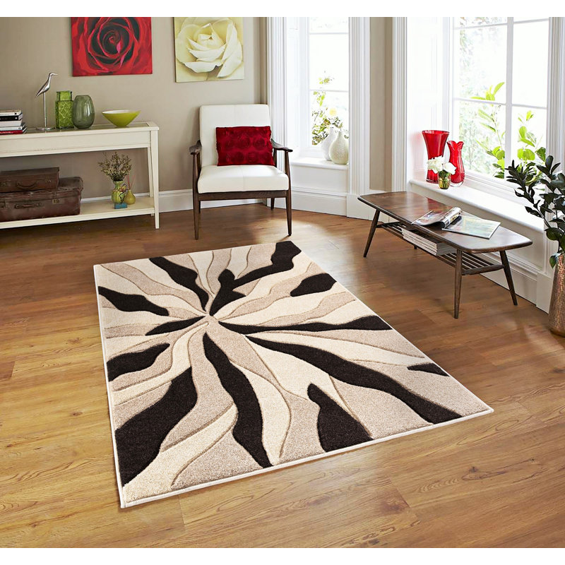 Arayia Rectangle Abstract Area Rug, Rectangle 60 x 110cm