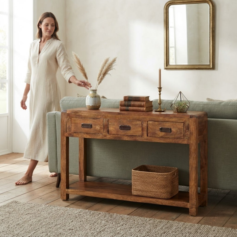 110cm Solid Wood Console Table