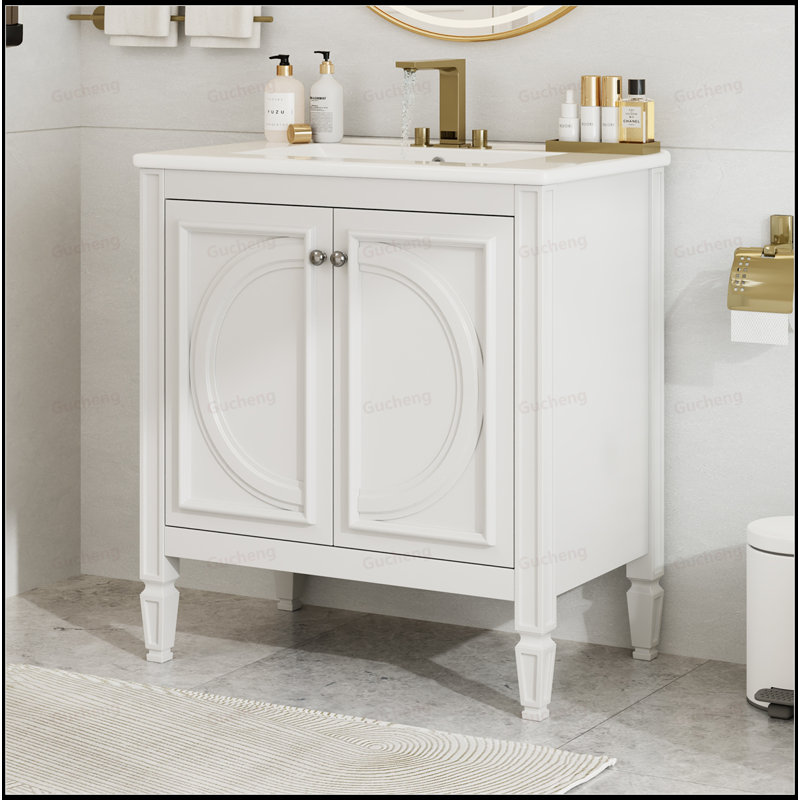 Meuble-lavabo 30 po avec lavabo et tablette, Blanc