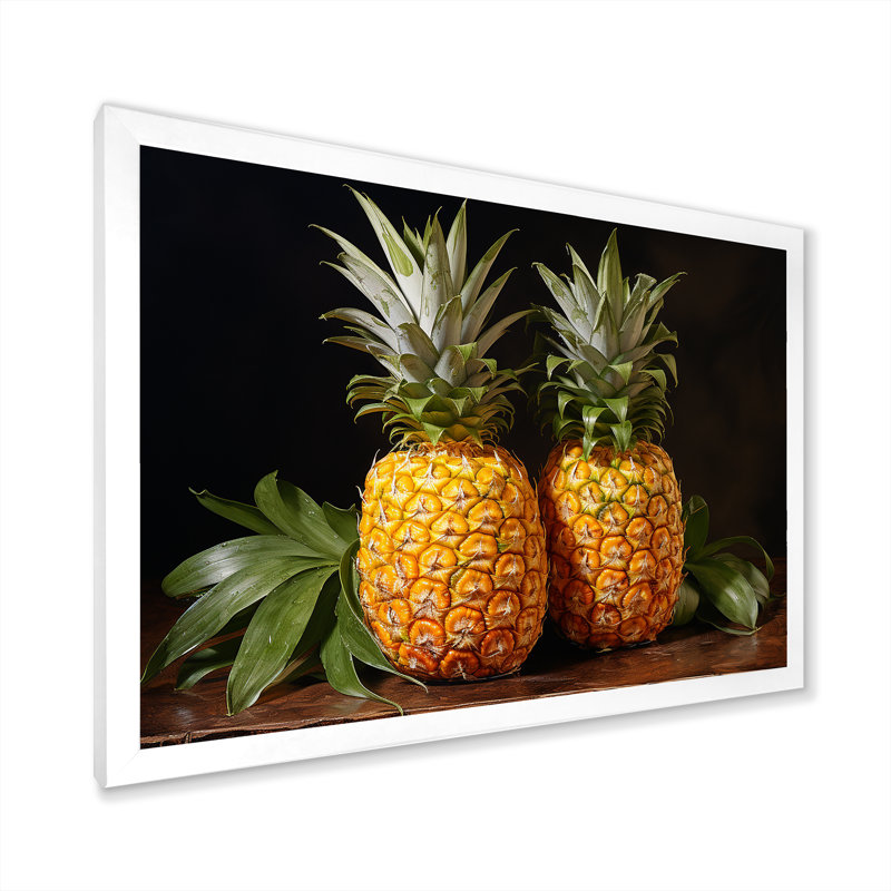 Pinapple Golden Harvest Delights, H 16 po x l 32 po x P 1 po, Cadre photo blanc