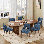 Ensemble de table de salle à manger moderne 70 po et chaises 4/6 en tissu, style industriel pour 6 à 8 personnes, salle à manger, cuisine