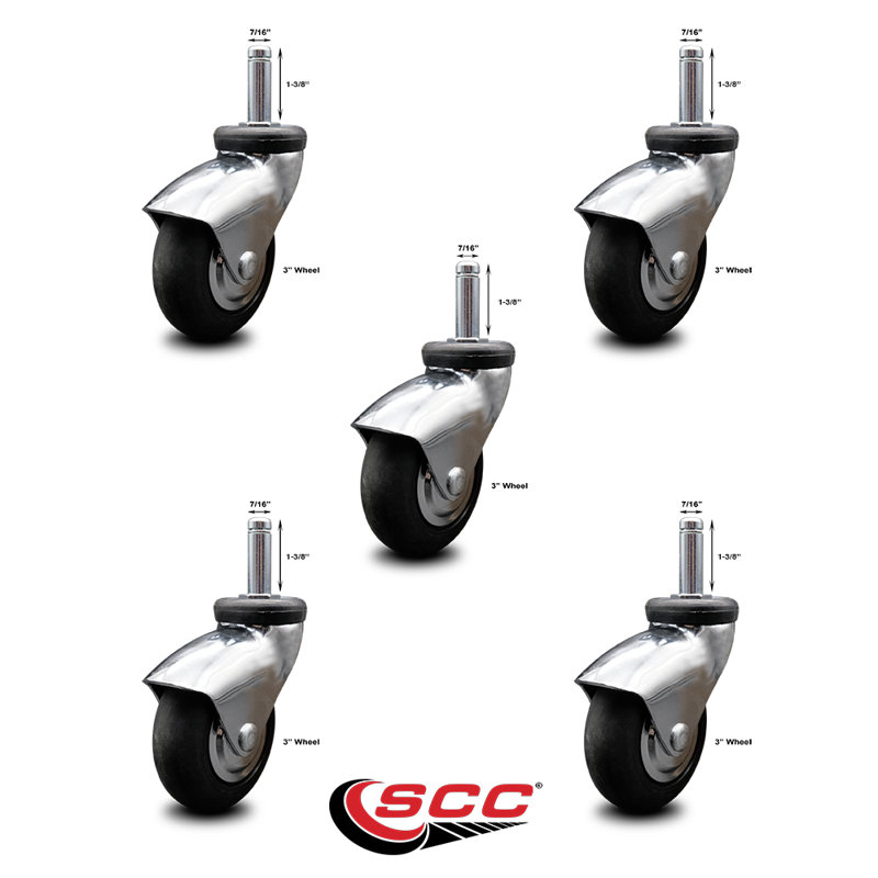 Rubber Caster, Chrome