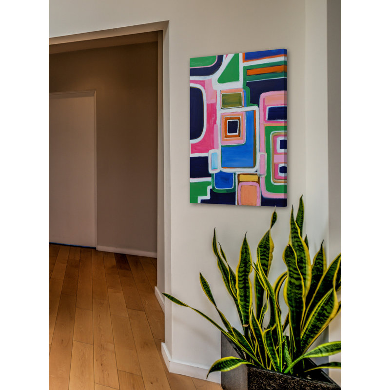 « modern angles », reproduction d’art sur toile tendue encadrée, H 18 po x l 12 po x P 1,5 po
