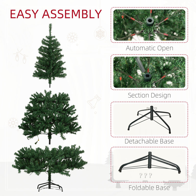 Sapin de Noël artificiel haute 6 pi, Vert