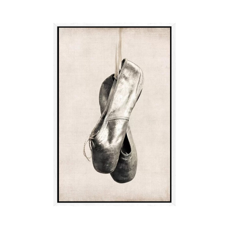 Point Shoes - Print on Canvas, 66.04 cm H x 45.72 cm W, White Framed