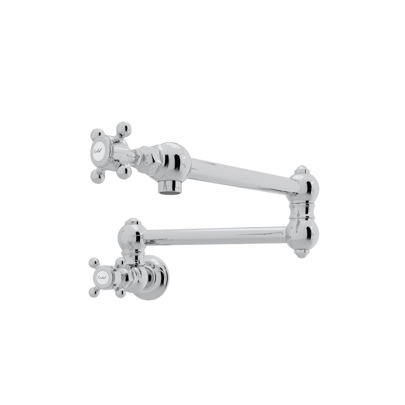 Country Pot Filler, Polished Chrome, Cross Handles