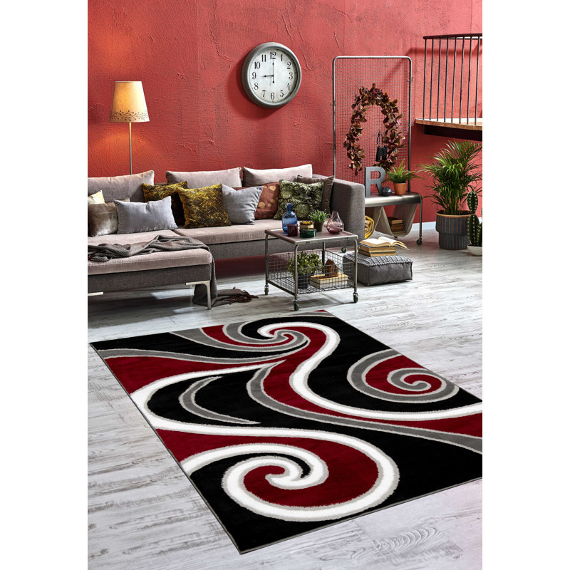 Balderston Abstract Indoor Rug, Rectangle 4' x 6'