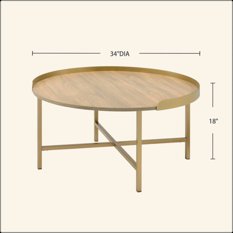 Tray Style Top Round Coffee Table