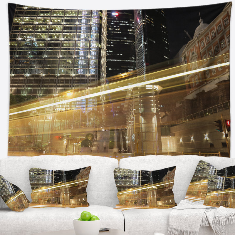 Tapisserie paysage urbain et circulation urbaine, H 32 po x l 39 po