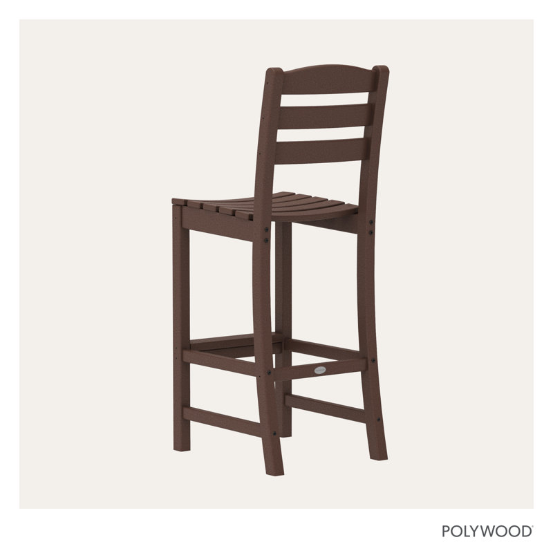 POLYWOOD La Casa Café 47.13'' Armless Outdoor Bar Stool, Mahogany