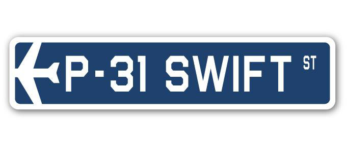 Plaque de rue militaire en aluminium Brathwaite P-31 Swift Air Force, H 6 po x l 24 po x P 1 po