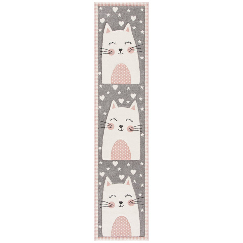  Tapis rose / gris Glantz Kids, Rond 4 pi