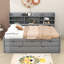 Lit plateforme 3 tiroirs en bois avec tablettes et lit gigogne-764120358-764120360