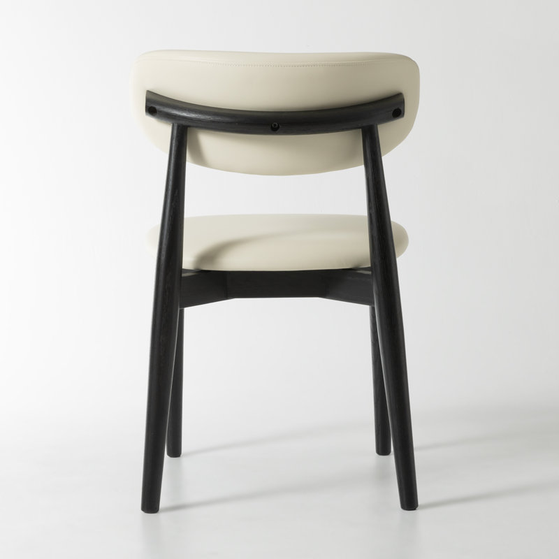 Solid Oak Modern Assembled Upholstered Dining Chair, Black