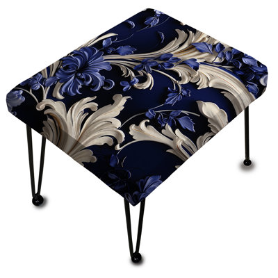 Repose-pieds Cobalt Blue Baroque