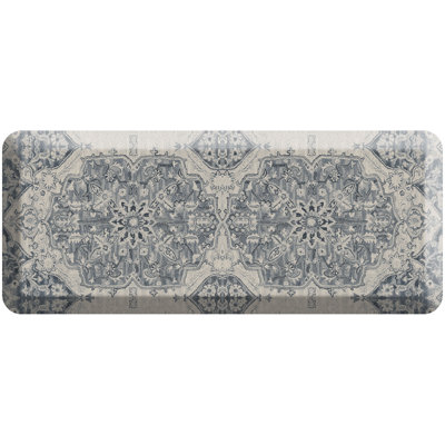 Designer Comfort Anti‑Fatigue Kitchen Comfort Mat – Paloma Medallion Blue