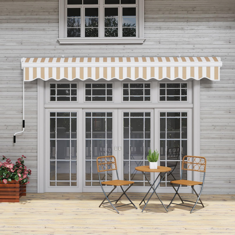 Auvent rétractable 8 ', H 59,1 po x l 155,5 po x P 96,5 po, Rayures beiges