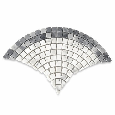 7" x 13" Marble Fish Scale Mosaic Wall & Floor Tile
