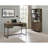 Rustic Oak Herringbone 2-Door Bookcase
