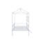 Lit simple superposé simple de style contemporain avec construction en métal et échelle en angle, blanc-1869338499