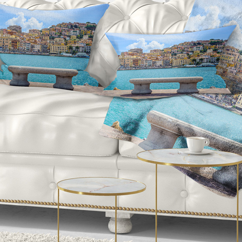 Coussin lombaire en santo stefano avec banc de mer mer shore