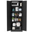 Armoire de cuisine 72 po en métal noir avec 5 tablettes réglables, organisateur de rangement autoportant robuste et sans outils