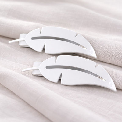 Plume 2 Magnetic Metal Feather Curtain Tiebacks