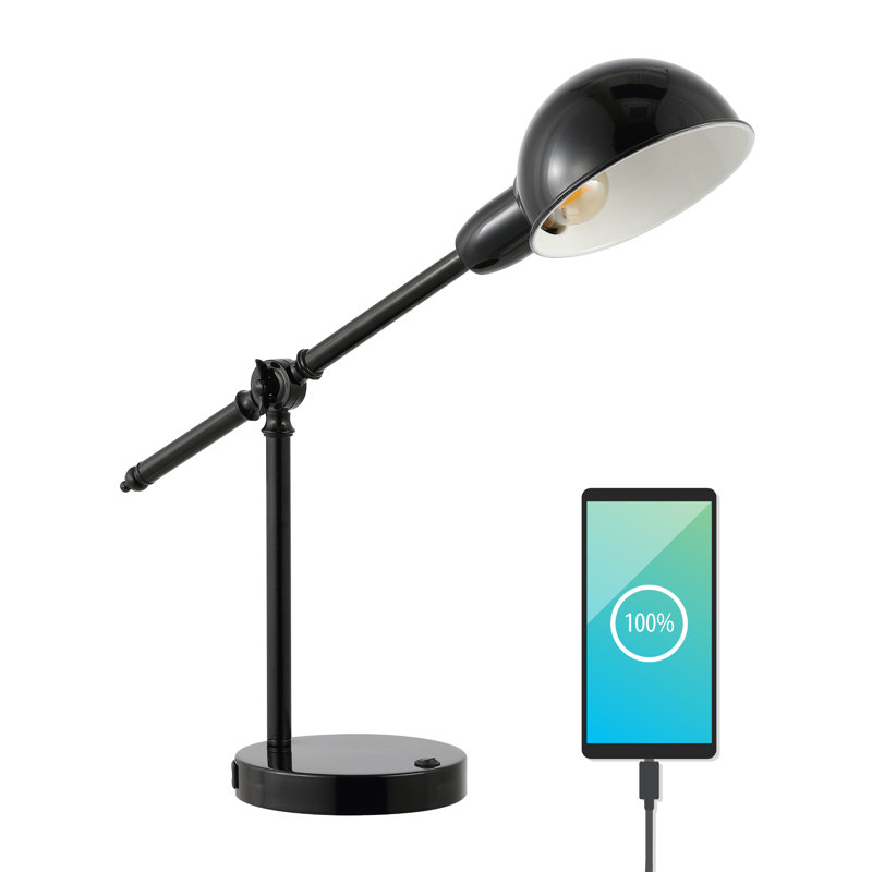 Candas Metal USB Desk Lamp, Black