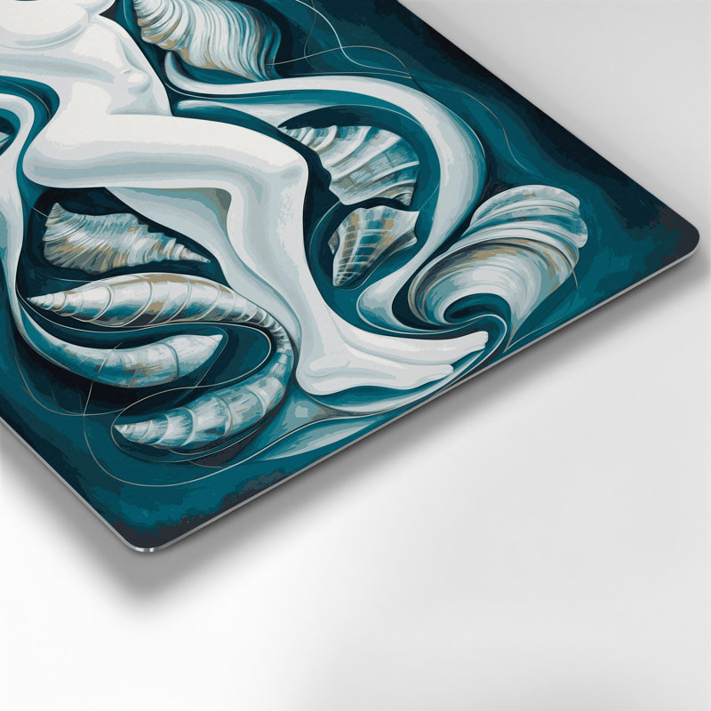 Art mural abstrait bleu 43, H 16 po x l 20 po