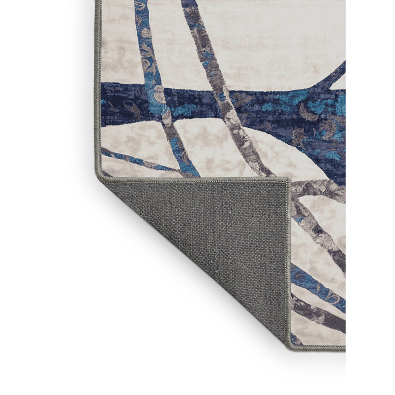 Tapis gris soyeux et moelleux, Rond 8 pi