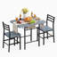 Ensemble de table de salle à manger 3 pièces pour 2 personnes, table de cuisine compacte de 31,5 pouces avec 2 chaises, ensemble de coin-repas compact avec support à vin intégré, plateau en panneau de fibres à densité moyenne avec cadre en métal, pour petits espaces, appartement, coin-repas-1323686913