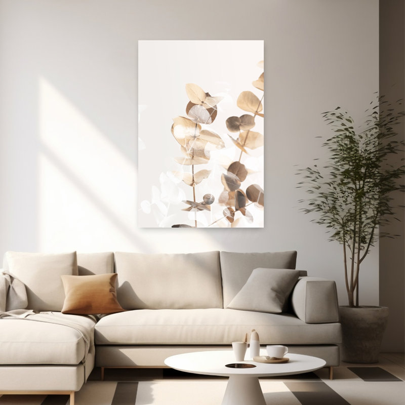 Eucalyptus Creative Gold 01 Abstract Contemporary Landscape Nature Wall Art Print, 152.4cm H x 101.6cm W