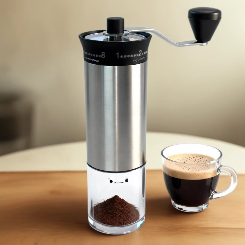 Manual Coffee Grinder With 56 External Grind Settings, Ceramic Burr, Stainless Steel Body & Crank, Portable Hand Grinder For Espresso, French Press, Travel, Camping, And Home Brewing