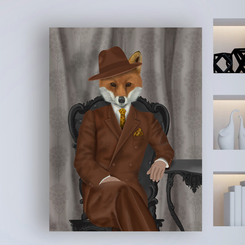 «Fox 1930s Gentleman» par Fab Funky - impression sur toile tendue