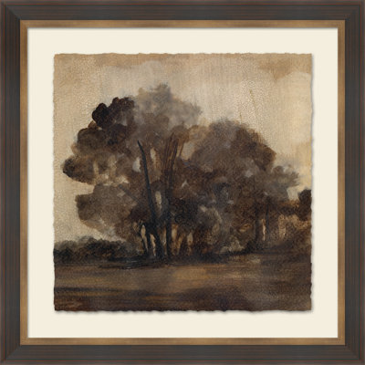 Crackled Reminiscent Countryside I - Peinture encadrée sur papier
