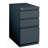 Deep Metal Mobile Pedestal File 3-Drawer Box, Mobile File Cabinet in Charcoal in Set of 2, Black