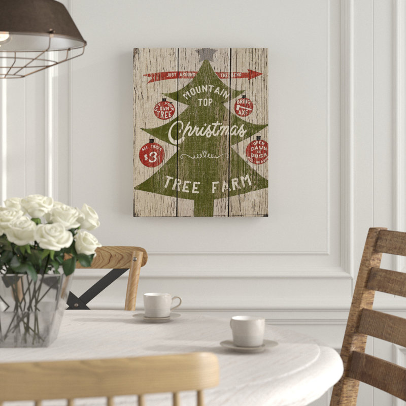 « mountain top christmas tree farm », impression, H 30 po x l 24 po, Toile tendue