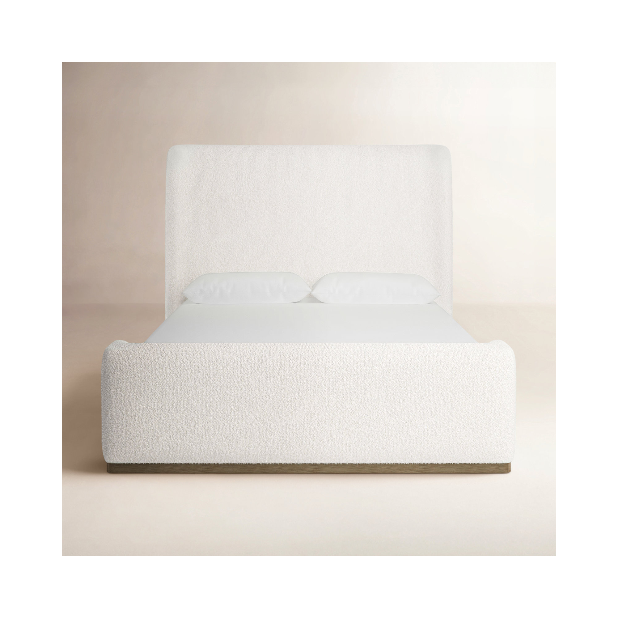 Marlin Upholstered Sleigh Bed Cream, Queen
