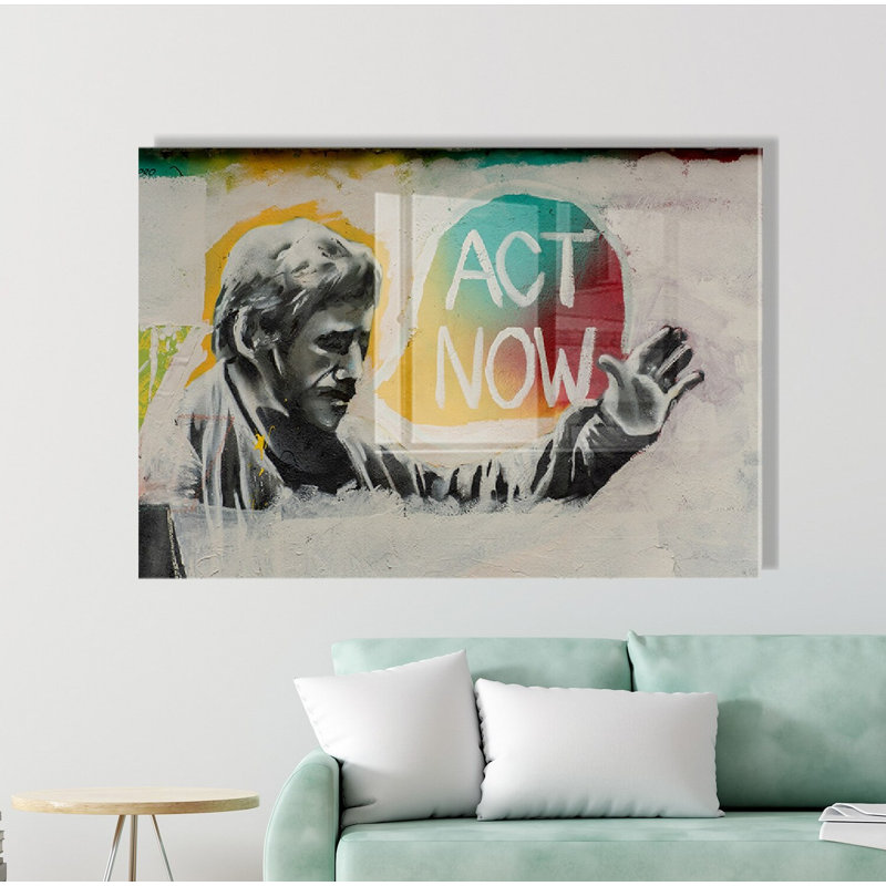 Stunning Decorative Tempered Glass Painting by Banksy, 19.7 x 27.6 inches | 100% Tempered Glass, Thickness: 0.16 inches | Unique Wall Art for Home or Office Decor, Durable & Stylish Design