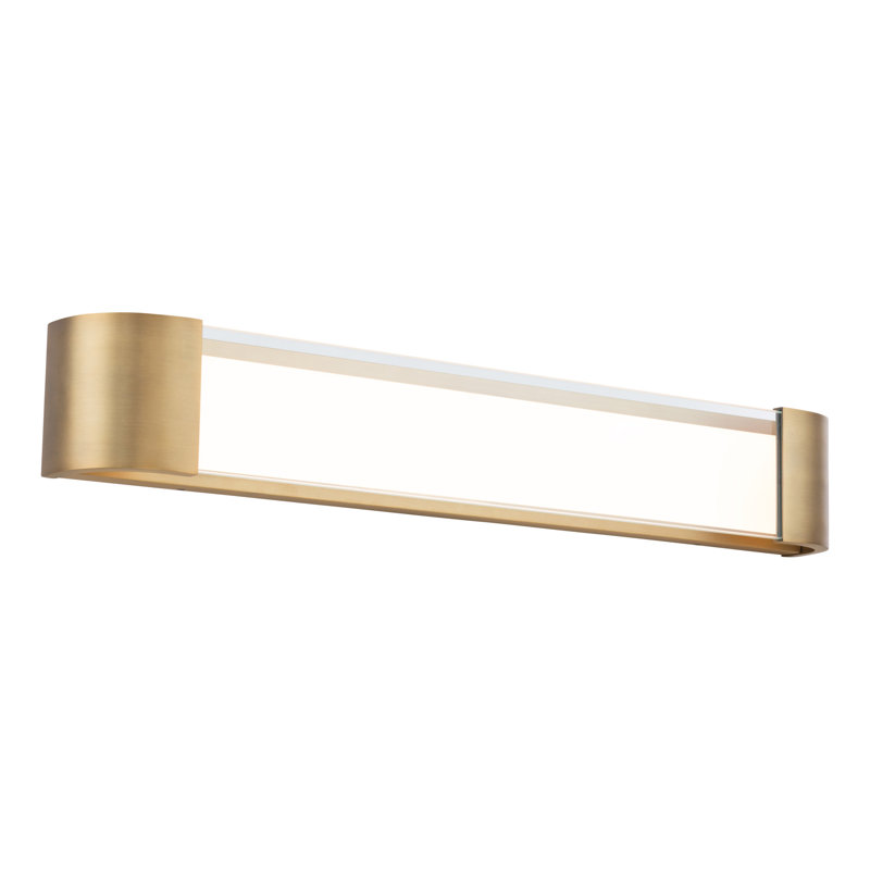 Strattford Dimmable LED Bath and Wall Light Bar, Aged Brass, 32" W
