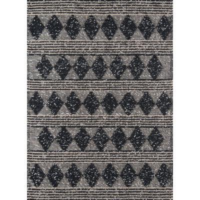 Andes Geometric Area Rug in Charcoal/Beige