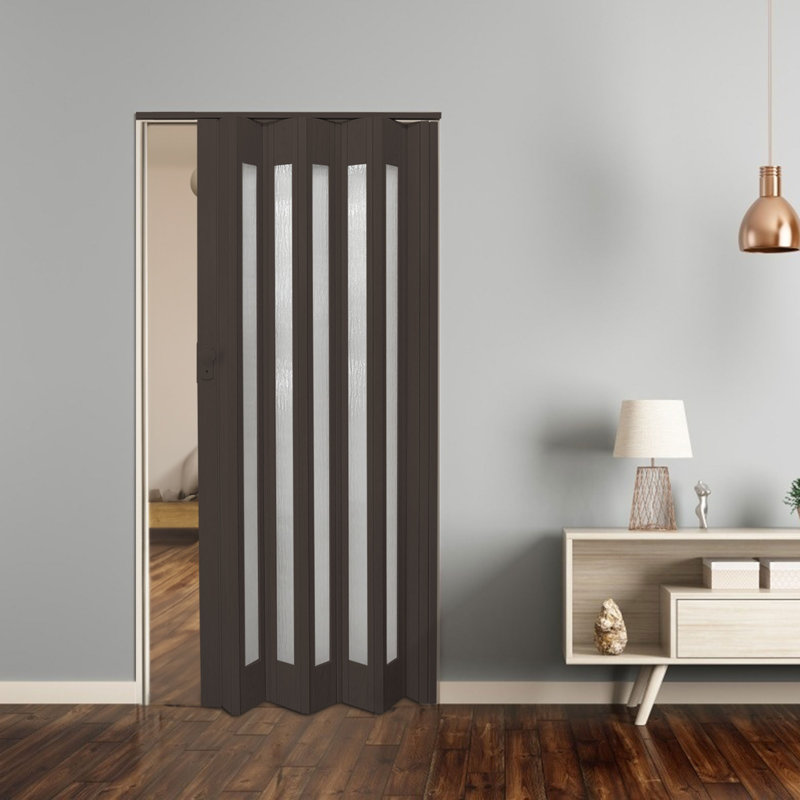 Chamberlan PVC/Vinyl Bi-Fold Doors, 81 cm x 203 cm, Walnut