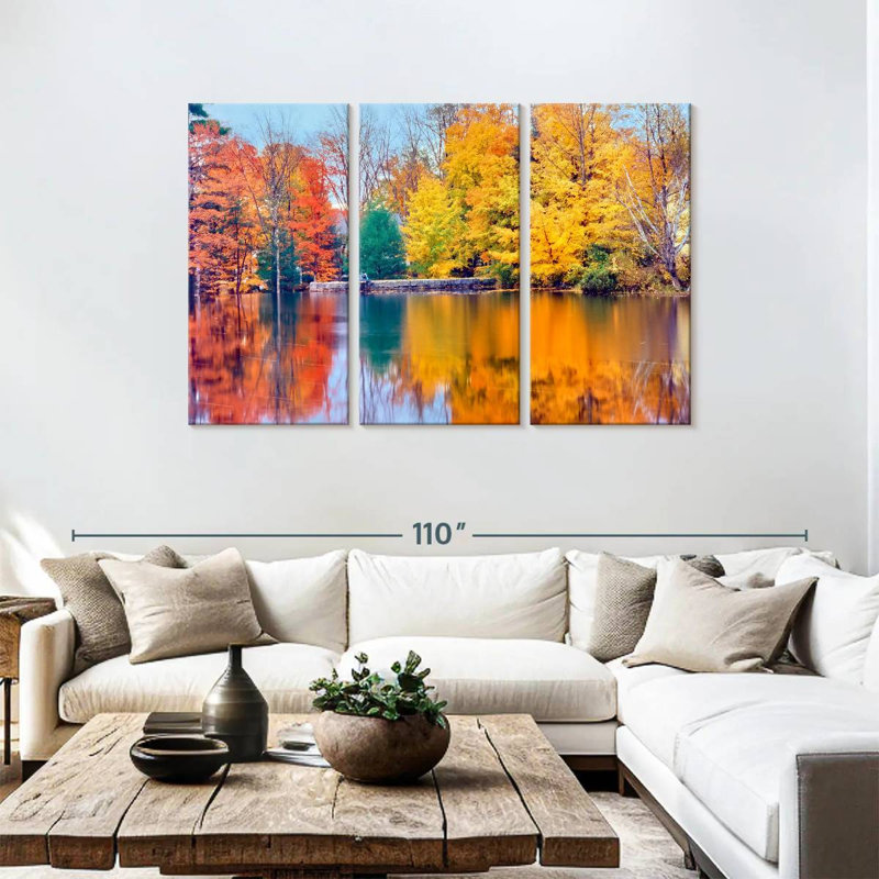 Feuillage d'automne coloré Alvord, lac Ossipee, H 48 po x l 74 po