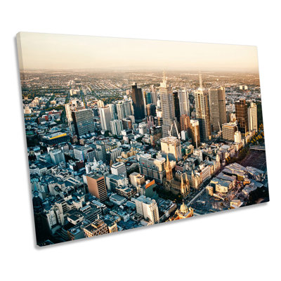 Melbourne Skyline City - Wrapped Canvas Print