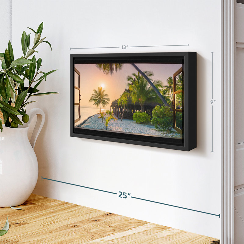 Plage «Window To Serene Beach Wall Art», H 9 po x l 13 po