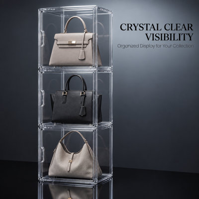 Acrylic Stackable Show Case Storage Box for lady bag toy