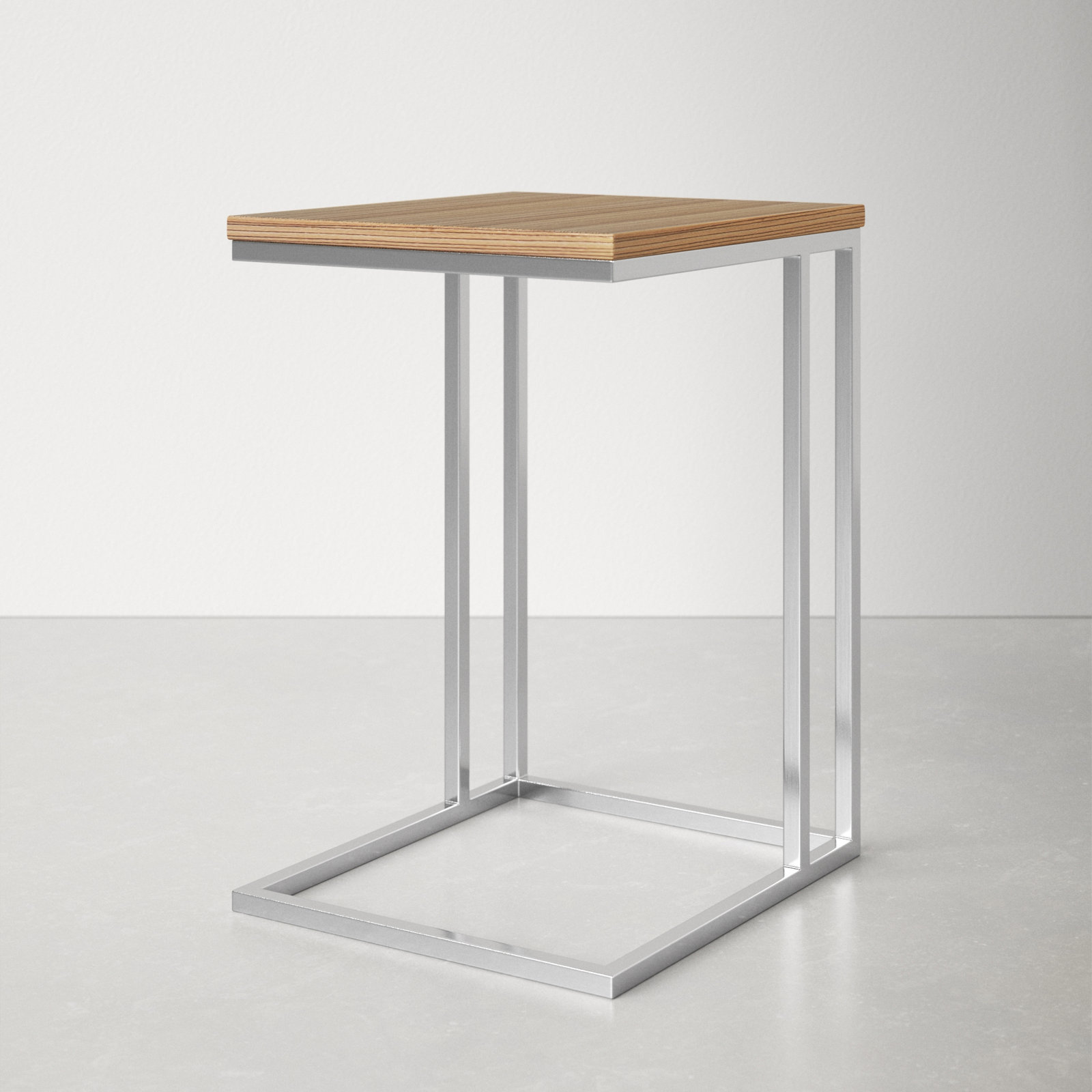 Hampshire End Table, Zebrano Top/Silver Base