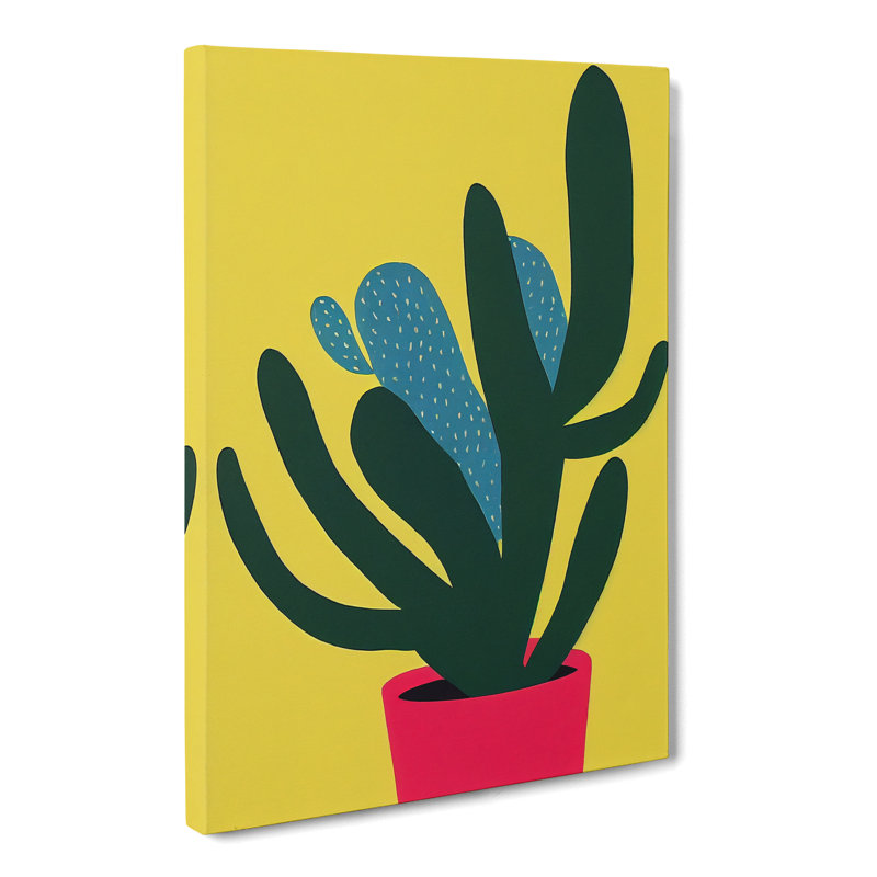 Cactus Cacti Minimalism - Wrapped Canvas, 76cm H x 50cm W x 3cm D