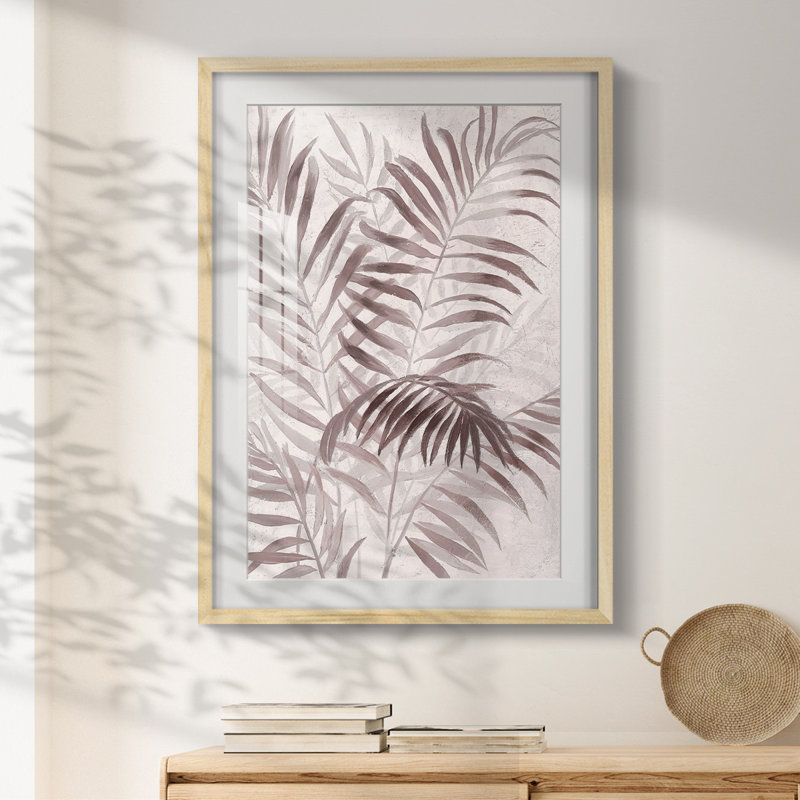 Palmea - Toile tendue avec châssis, H 28,5 po x l 20,5 po, Blanc